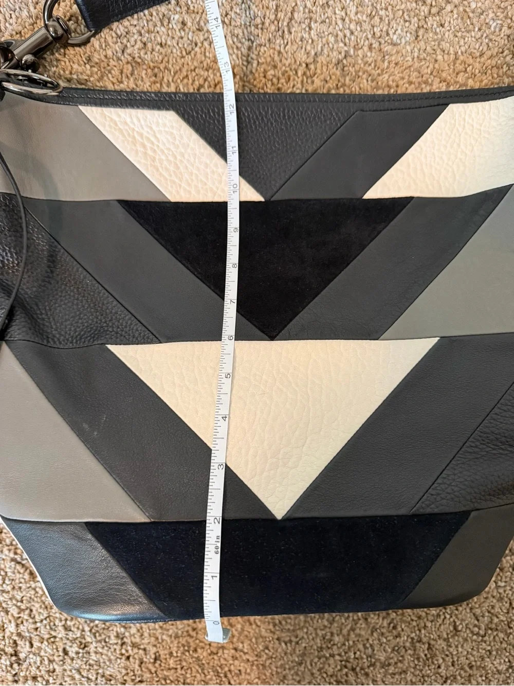 COACH PATCHWORK 1941 ARCHIVE DUFFLE No. 38782 BLACK & WHITE & GREY LEATHER RARE